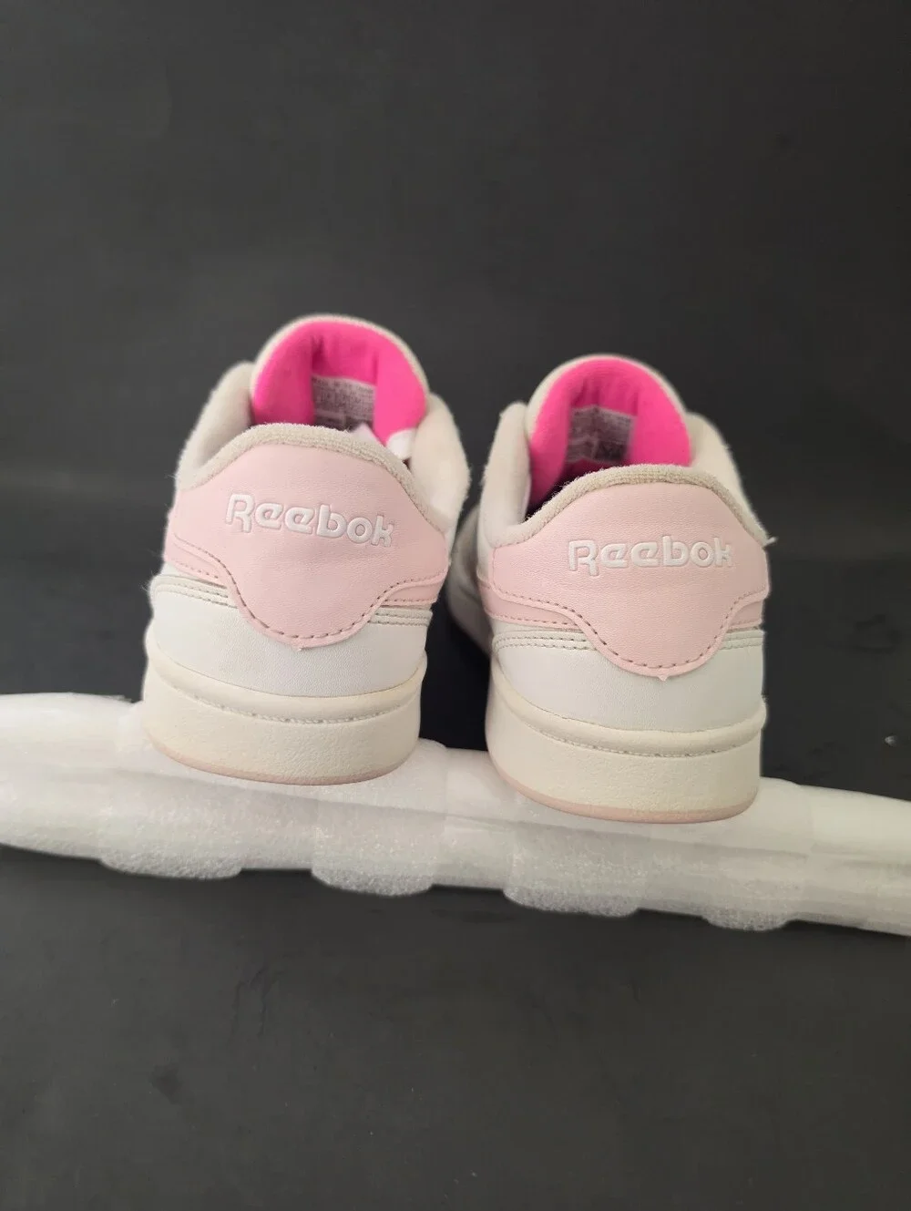 Reebok White Sneakers with Pink Accents - Women's Low Top